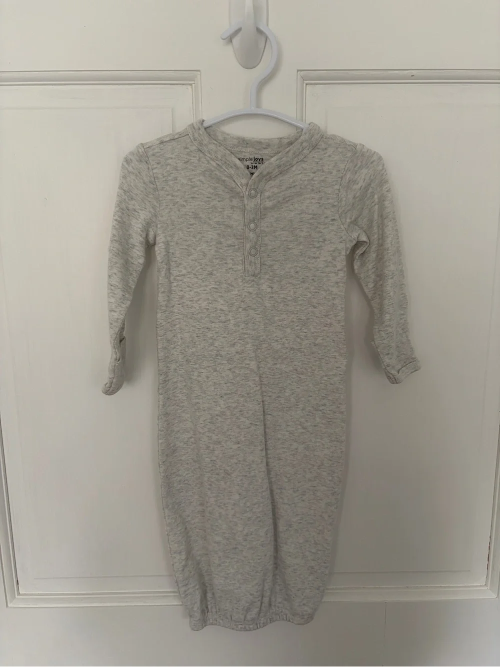Carter’s Simple Joys Infant Gray Sleeper Gown 0-3 Months